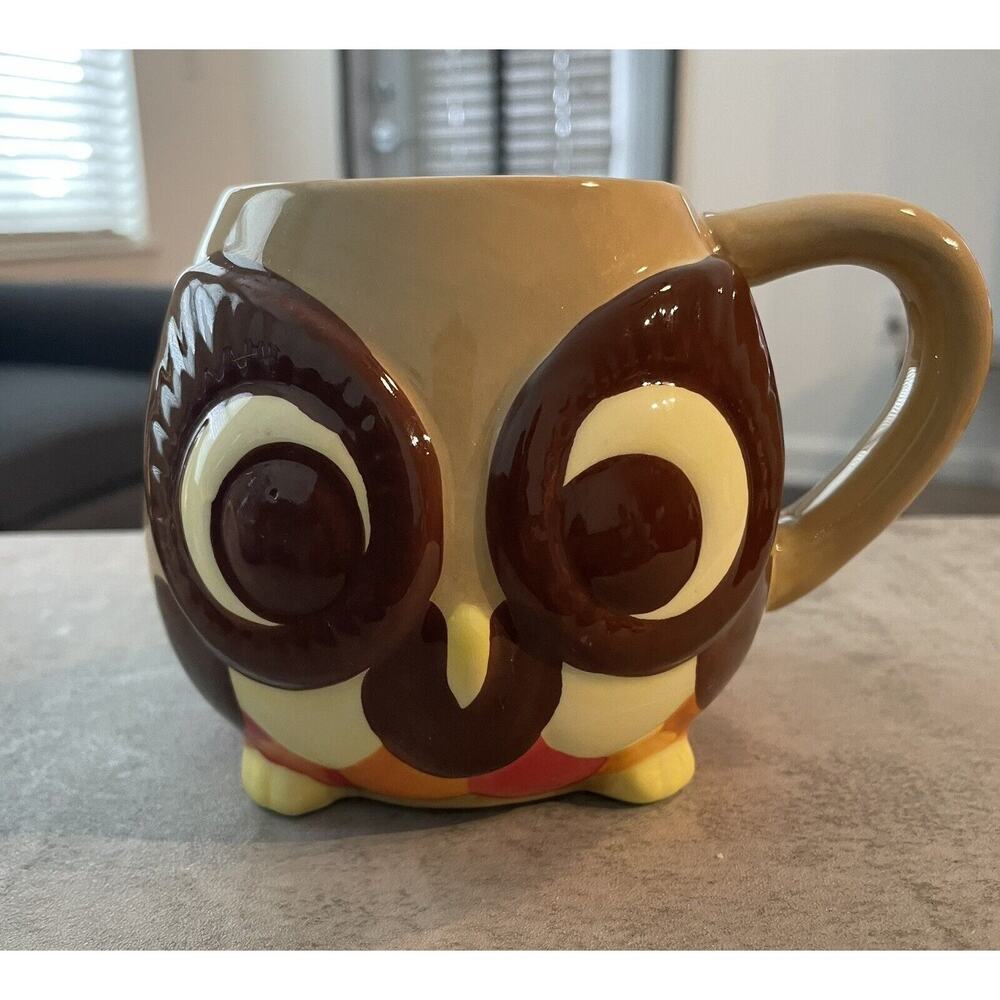Vintage 3D Handpainted Big Eyed Owl Coffee/Tea Mug, by Mesa Home Products